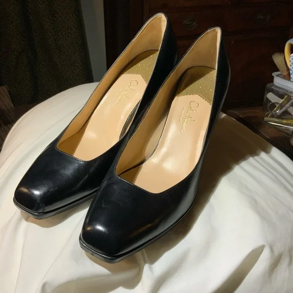 Nike Air Cole Haan Collection Black Square-Toe 3" Heels. - Picture 7 of 12